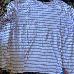Kule striped long sleeve tee lilac lavender Large